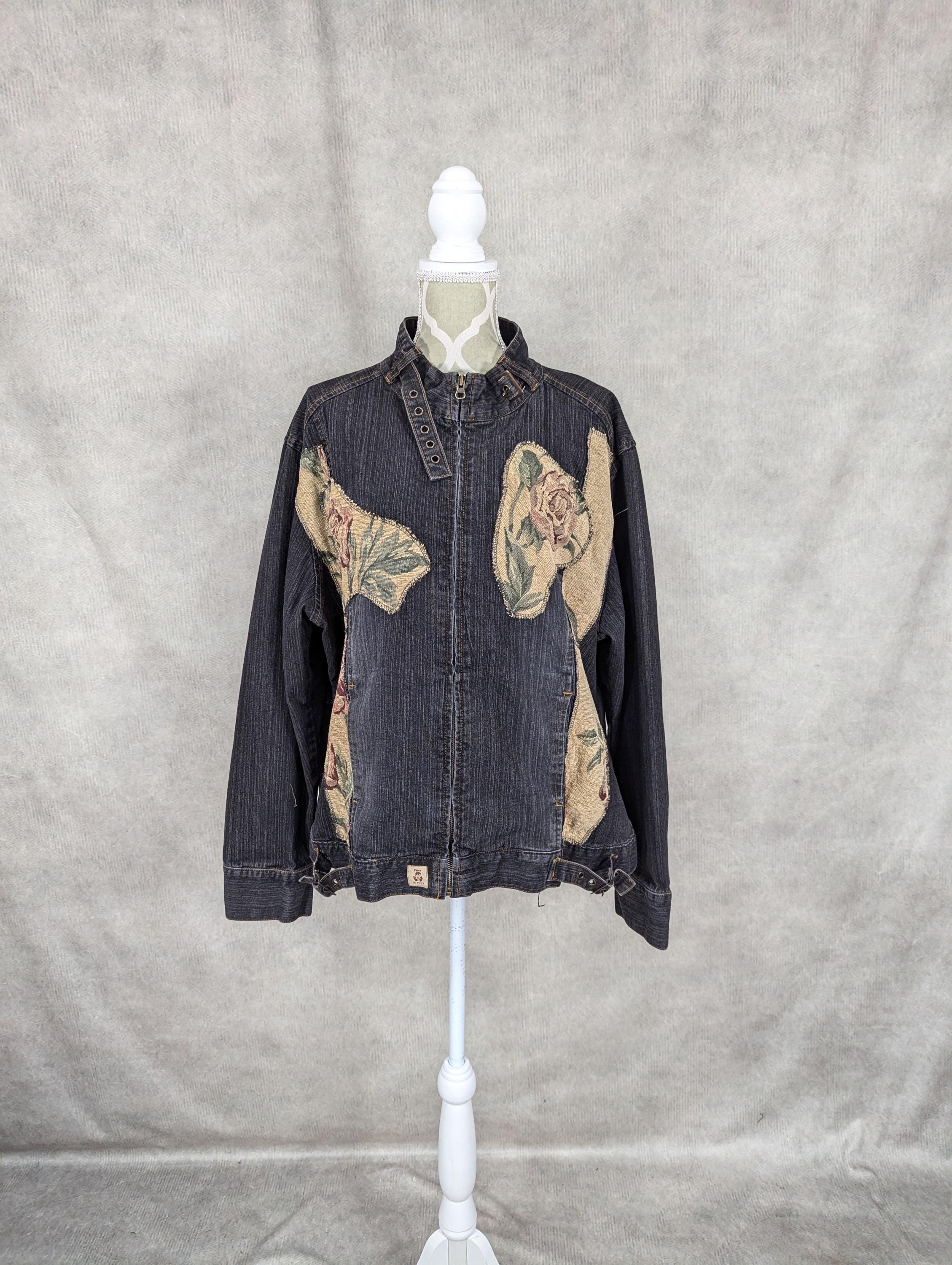 Black denim jacket size 24 hotsell