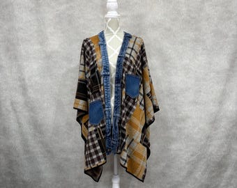 Upcycled Plaid Wrap-O/S
