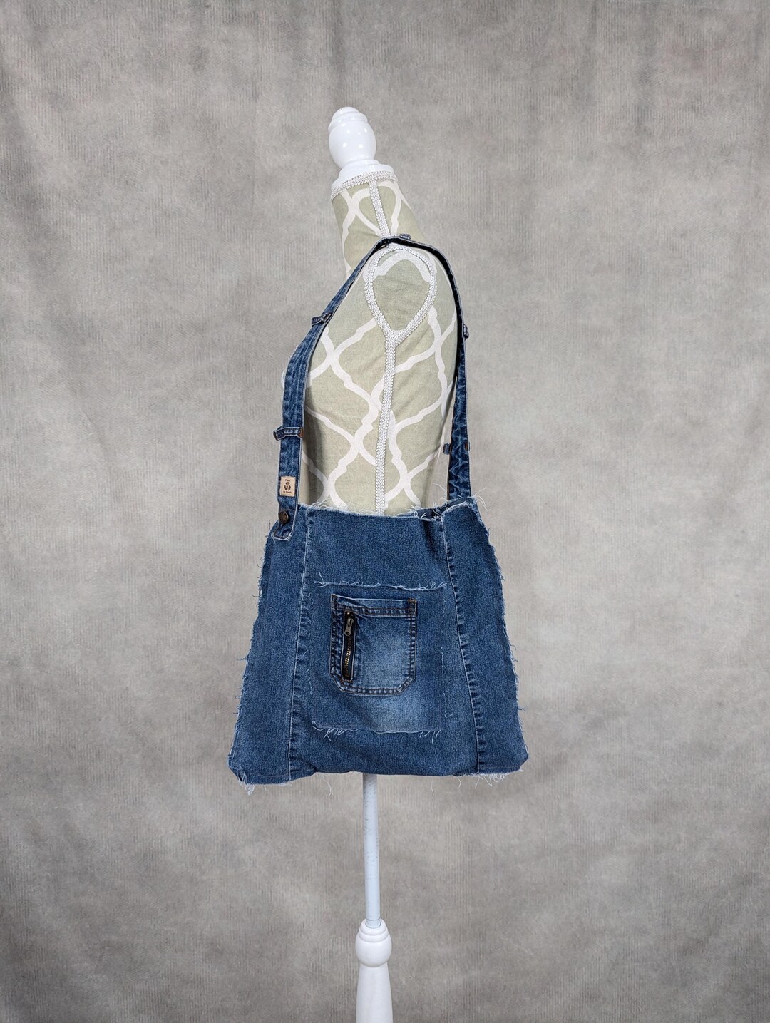 Upcycled Denim Shoulder Bag - Etsy