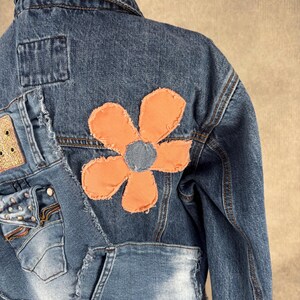 Upcycled Jeansjacke - Medium Bild 6