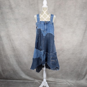 Suit Collar Denim Patchwork Dress main image 0