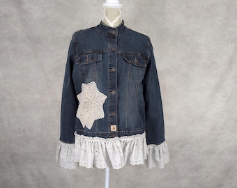 Upcycled Jeansjacke - Medium