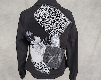 Veste en jean noire recyclée - Taille 12