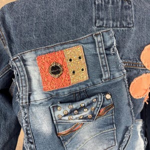 Upcycled Jeansjacke - Medium Bild 9