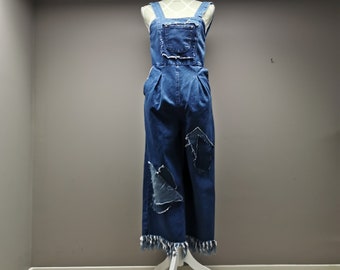 Upcycled Denim Overalls - Small