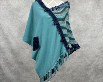 Women's Upcycled Poncho O/S