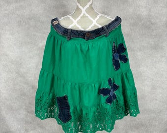 Upcycled Women's Off The Shoulder Poncho L/XL