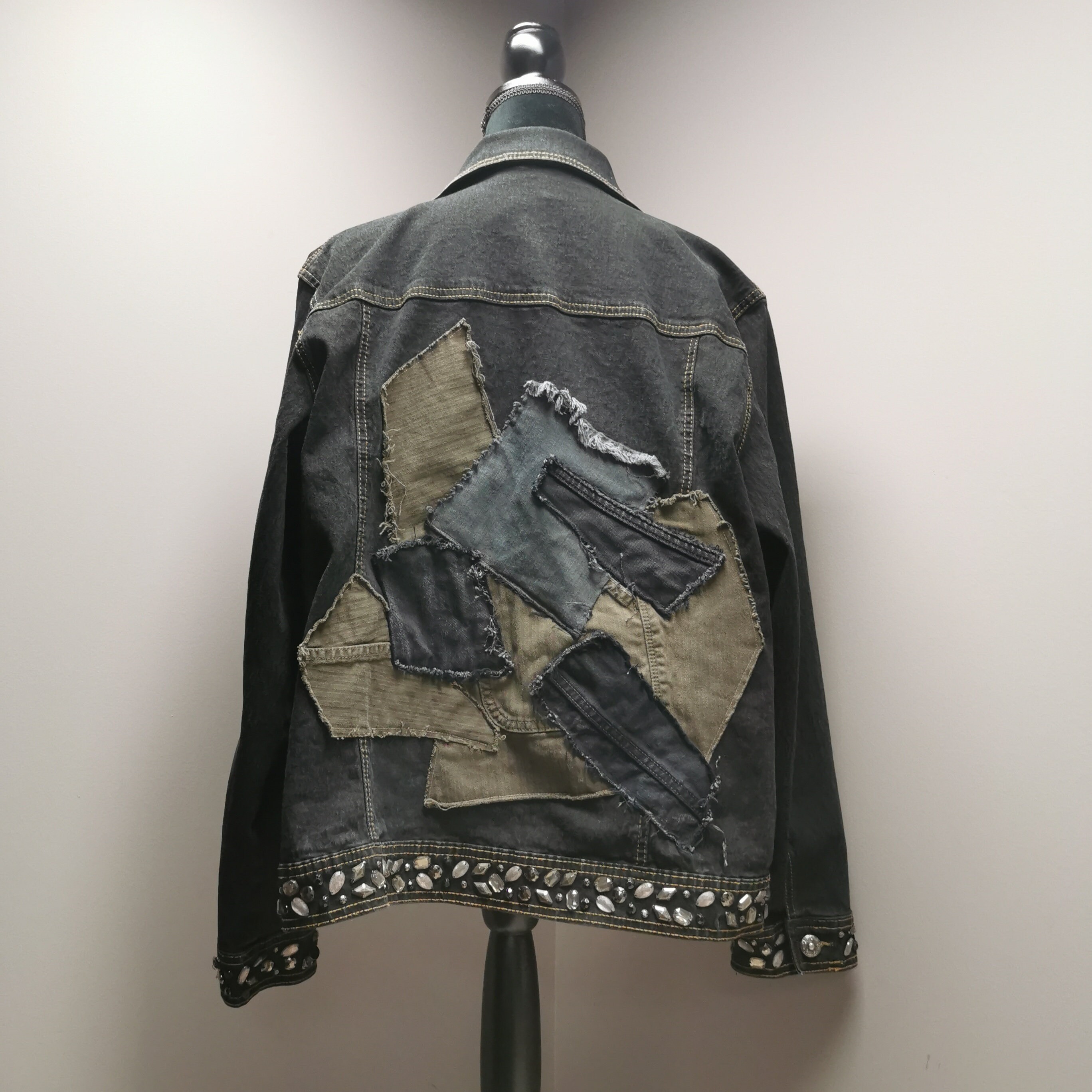 Black Denim Jacket XL/XXL - Etsy