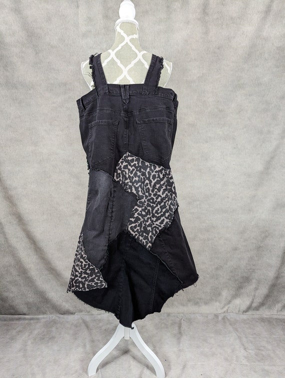 Upcycled Black Denim Patchwork Dress-xl - Etsy