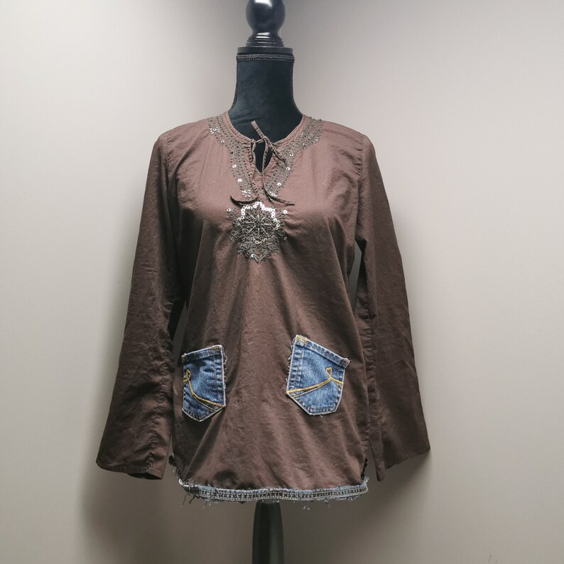 Medium Brown Tunic Blouse