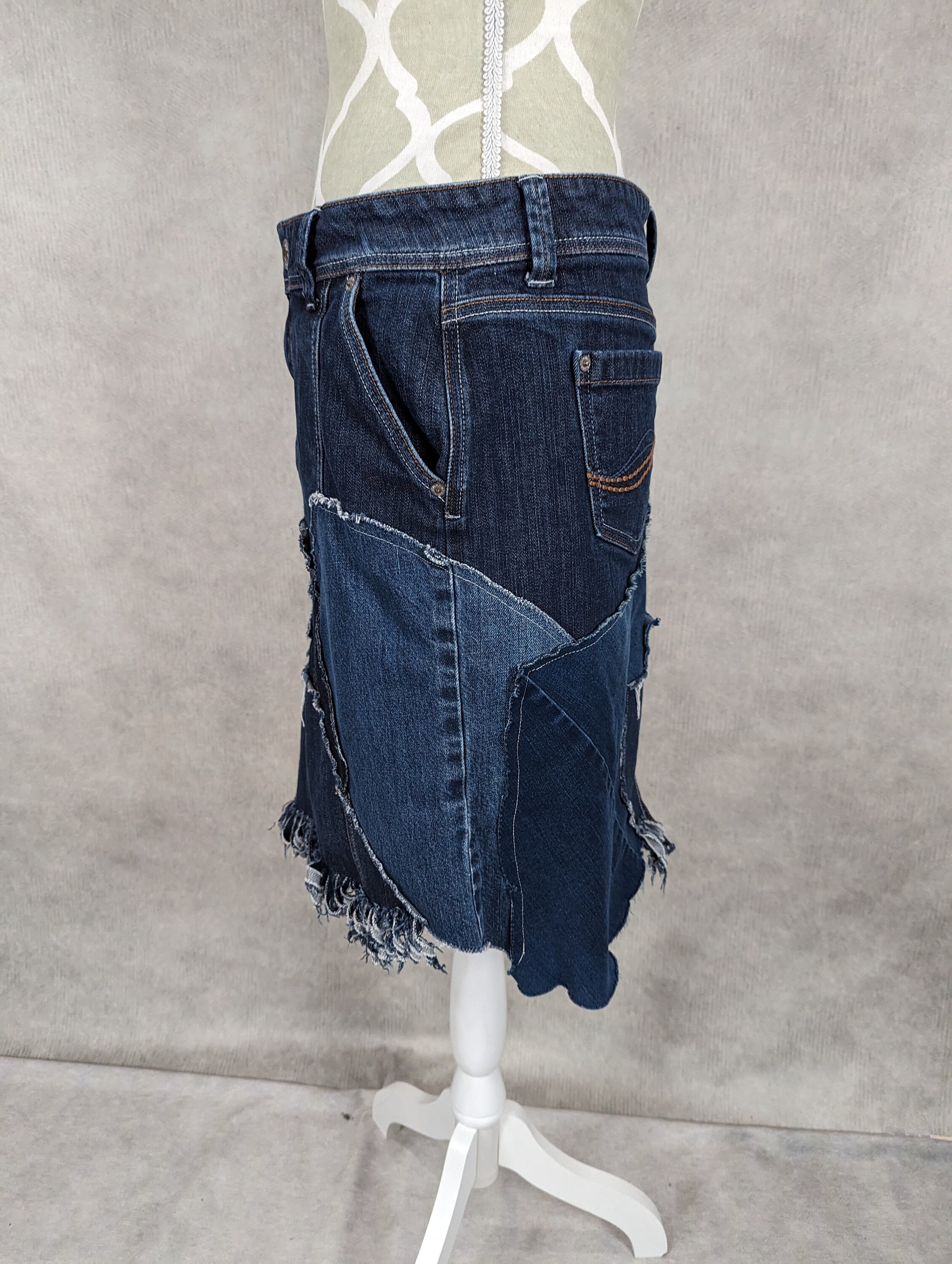 Ameri（アメリ）の「UND PATCHWORK DENIM SKIRT（デニムスカート