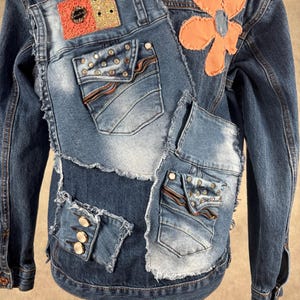 Upcycled Jeansjacke - Medium Bild 7