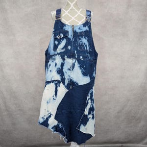 Geüpcycled denim patchwork overall-jurk - XL