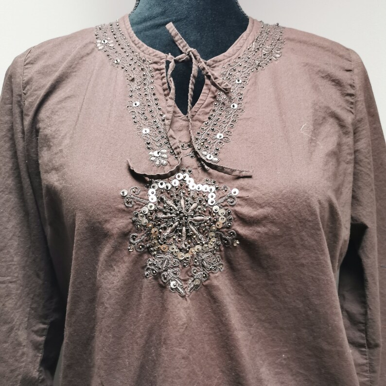 Medium Brown Tunic Blouse