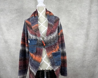 Upcycled Long Cardigan- Large