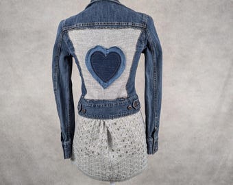 Upcycled Denim Jacket- XS/S