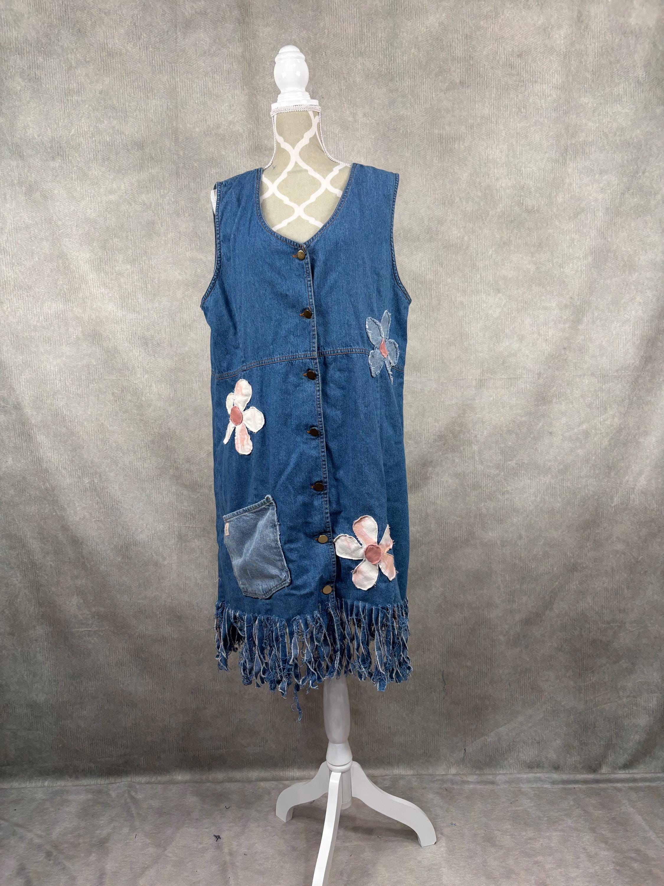 Denim Fringe Plus Size Dress - Etsy