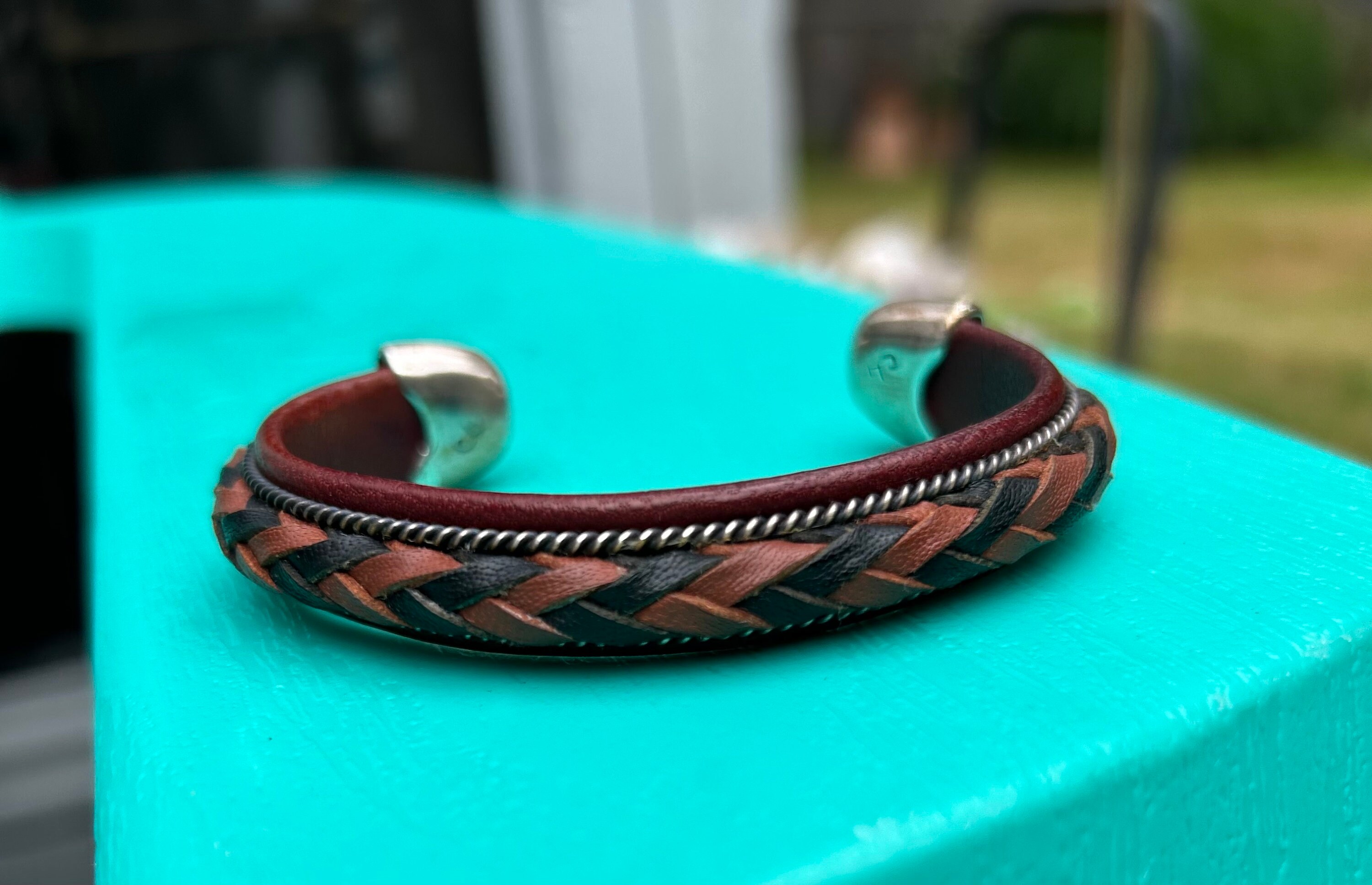 Charlie Favour Braided Leather Cuff Bracelet - Etsy