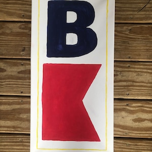 Nautical Flag Letter Painted Canvas