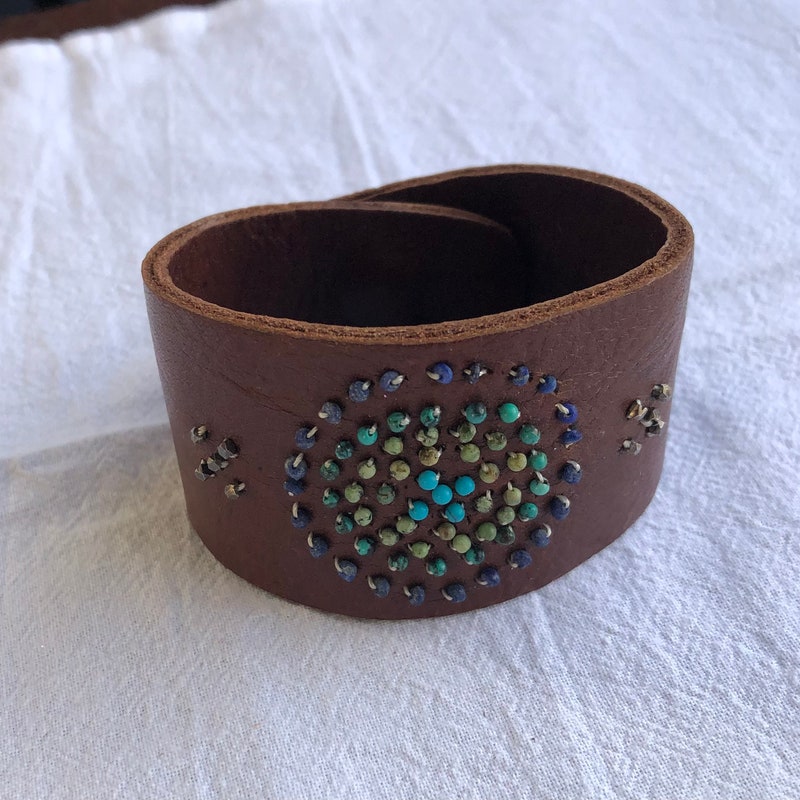Beaded Leather Cuff main image 0