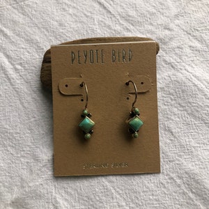 Peyote Bird Diamond Dot Sterling Silver/Turquoise Earrings