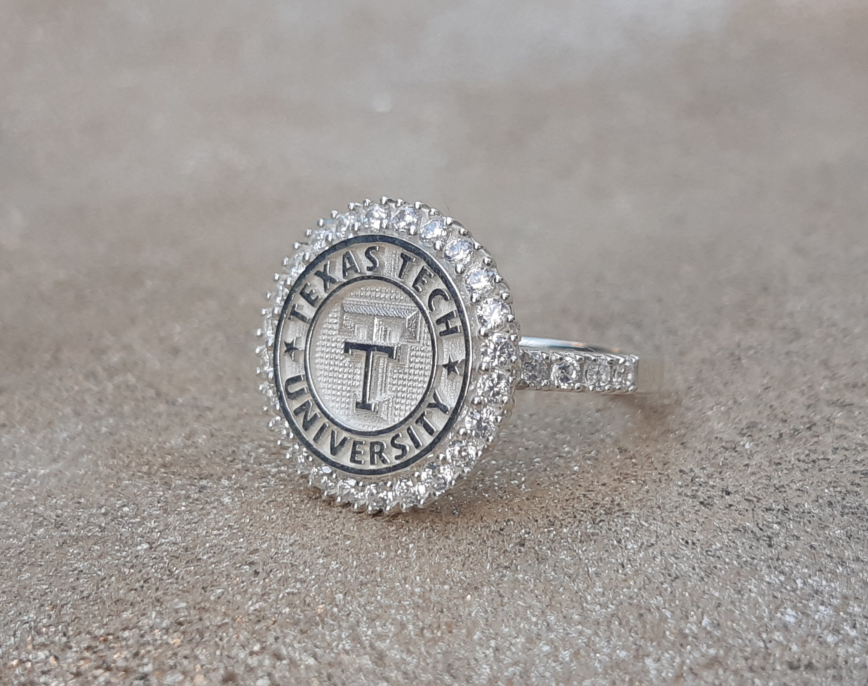 Gold College Ring Diamond Class RingPersonalized School Etsy