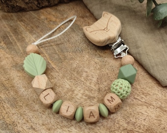 Pacifier chain with name "Leaf" | Many verses Colors