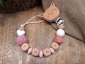 Pacifier chain with name "white heart with colored lenses" | Many different colors product logo