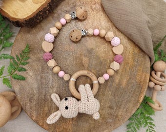 Pram chain "Crocheted bunny"
