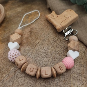 Pacifier chain with name Heart Many verses Colors image 5