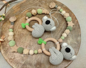 Gift box stroller chain | Baby seat pendant "Koala crocheted"