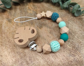 Pacifier chain petrol / turquoise