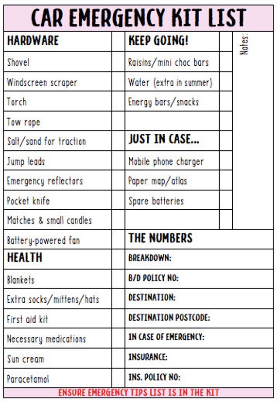 Car Emergency Kit and Tips 