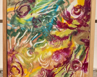 Rose Swirl framed in Wood