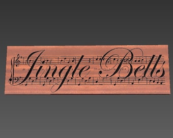 Jingle Bells Christmas song - CRV, SVG, dxf, ai, eps, Aspire file, Vcarve. CNC router, Plasma, Laser