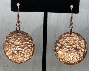 Hammered Copper Earrings