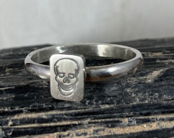 Sterling Silver Skull Stacker Ring