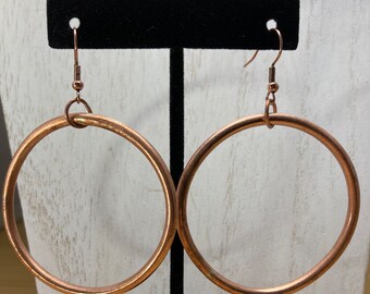 Large Copper Hoop Earrings