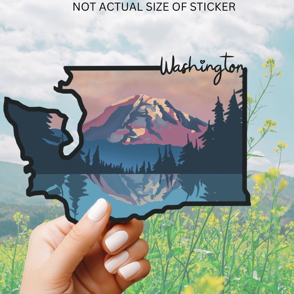 National Park Stickers, Mount Rainier, Glossy Vinyl Stickers, Washington, Water bottle, backpack, mountain, hiking, nature stickers