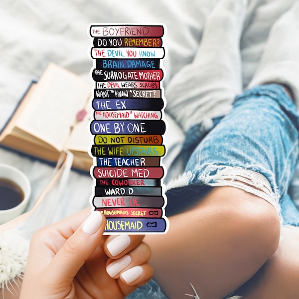 Bookstack sticker, small gifts, gifts for book lovers, thriller books, psychological thriller stickers, kindle sticker, book sticker