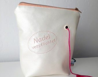 Knäuel - Tasche "Nadel verpflichtet" , XL