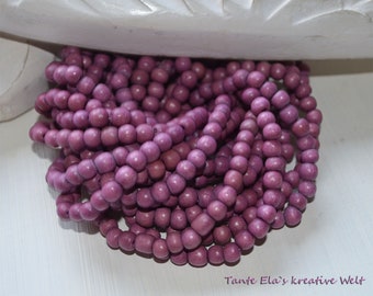 Wood Beads-Orchid-1 Strand-6 mm