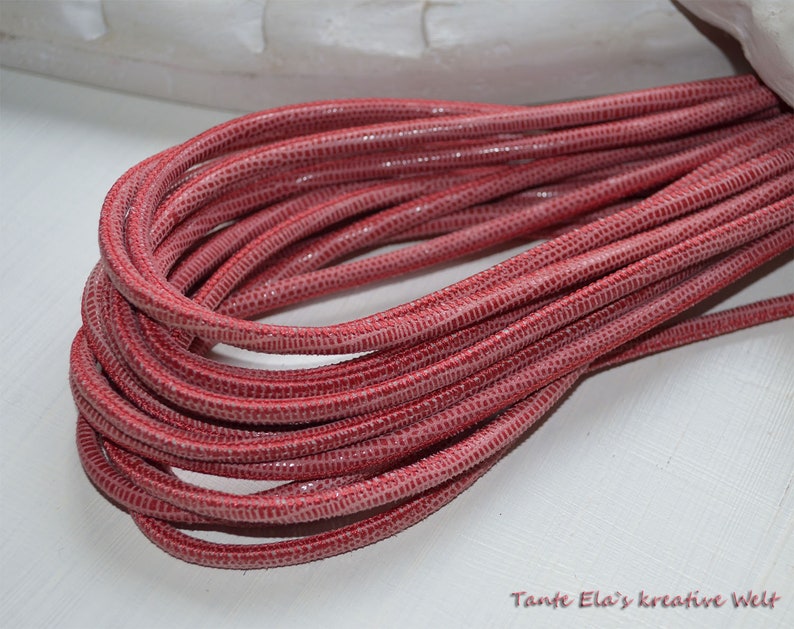 Nappa leather 0,20 m lizard 4 mm leather salmon image 1