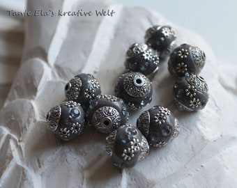 Kashimiri Beads - Handmade - 14 mm - 2 pieces