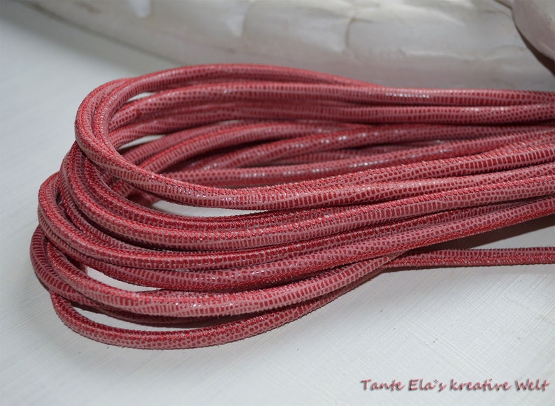 Nappa leather 0,20 m lizard 4 mm leather salmon image 2