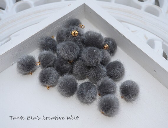Pompom Anhänger Pompon Pom Pom Pom Pons goldene Öse 3 | Etsy BKLYN Lila Fell Pom Pom | Jules B