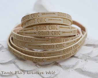 Lederband - BOHO CHIC - beige - 5mm