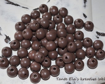 Wood Beads-Chocolate brown-12 mm