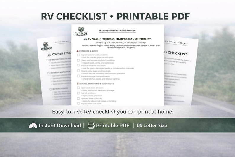 RV Walk-through Inspection Checklist | Safety & Setup Guide (PDF ...