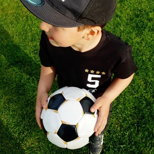 Geburtstagsshirt Fußball Kindershirt 5 Jahre schwarz | nähfein